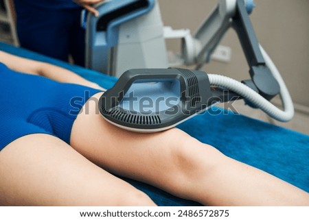 SIS to help with healing joints through electromagnetic therapy. Super inductive system for leg physiotherapy