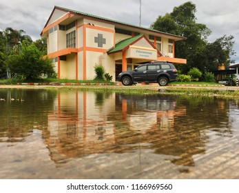 Sisaket,Thailand,29 August 2018;Office Flood,Sisaket Province,Thailand,ASIA.