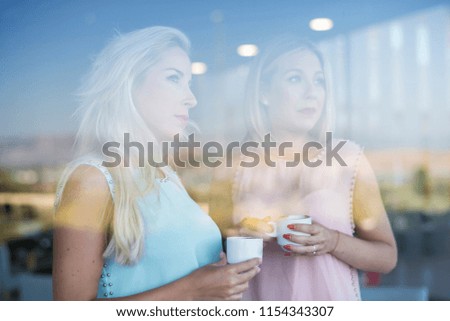 Similar – Image, Stock Photo sisters reflection