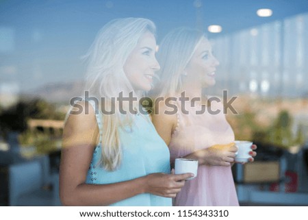 Image, Stock Photo sisters reflection