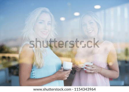 Similar – Image, Stock Photo sisters reflection