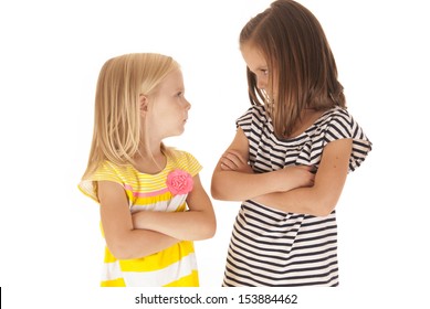  Sisters Arms Folded Angry Looking At Other