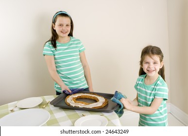 Sisters With Baked Danish Kringle