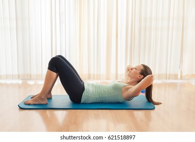 Sit Up Exercise. Core And Abs Workout. 