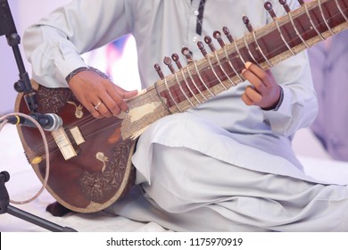 Sitar instrument player professionally