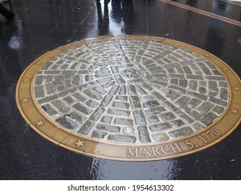 Site Of The Boston Massacre In The Rain