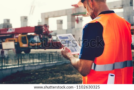 Site engineer at a construction site