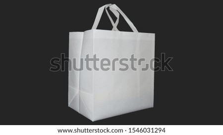 site guest view of Beautiful Non Woven grocery shopping white bag with black background