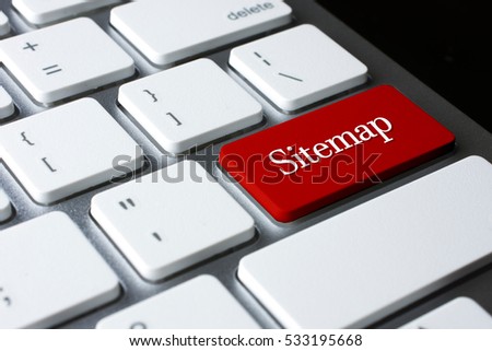 Sitemap on Red Enter Button on white keyboard