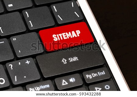 Sitemap on Red Enter Button on black keyboard.