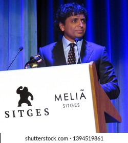 SITGES, SPAIN - October 13, 2018: 51st Sitges Film Festival - M. Night Shyamalan - Grand Honorary Award