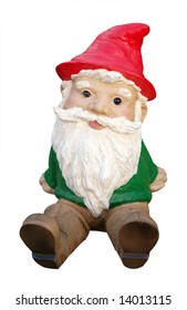 Sitting Gnome Isolated With Clipping Path