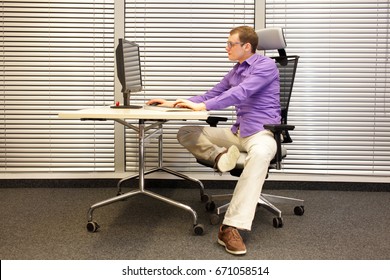 Man Slouching Position Kneeling On Ergonomic Stock Photo (Edit Now ...