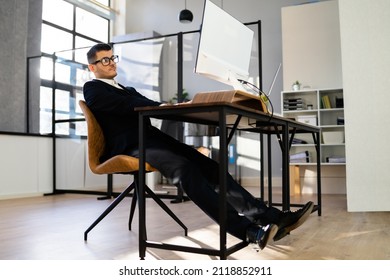 Sitting In Wrong Bad Posture At Office Desk