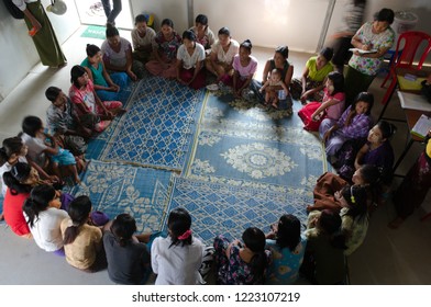 Sittwe Myanmar On February 11, 2016: People Were Discussing About Hygiene In The Community Hall