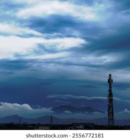 the situation in the sky filled with cloudy clouds