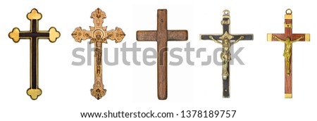 Six different cross isolated over white