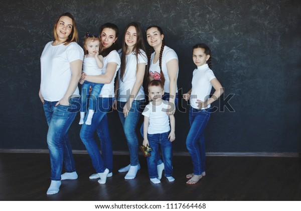 Six Girls Long Braids Blond Boy Stock Photo Edit Now