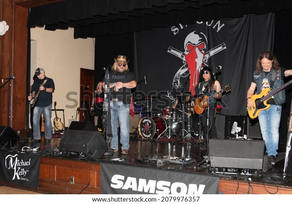 Six Gun Sal on the stage\
at  Six Gun Sal, Southern Rock Band Album Release \