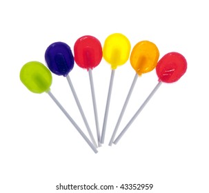 Six Lollipops Isolated On White Background Stock Photo 43352959 