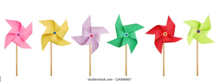 Six Pinwheels On White