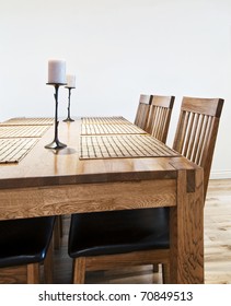 Six Seat Massive Wood Dining Table With Chairs