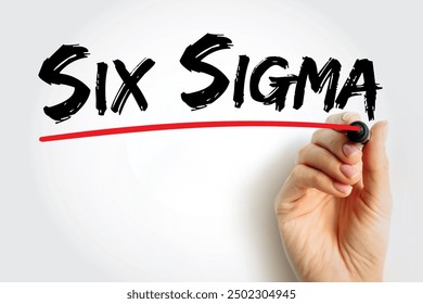 Six Sigma (6σ) - set of techniques and tools for process improvement, text concept for presentations and reports