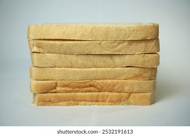 Six slices of white bread (toast) isolated on white. - Powered by Shutterstock