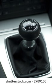 Six Speed Gear Shifter In Sports Car