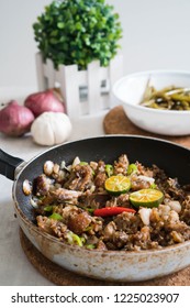 Sizzling Pork Sisig With Raw Egg