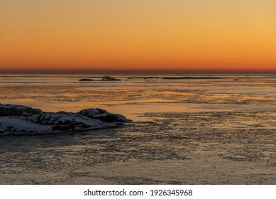 Skagerrak Sea In Sunset In Winter