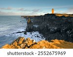 Svörtulof or Skalasnaga lighthouse 1932, Snaefellsnes peninsula, Vesturland, West Iceland, Iceland