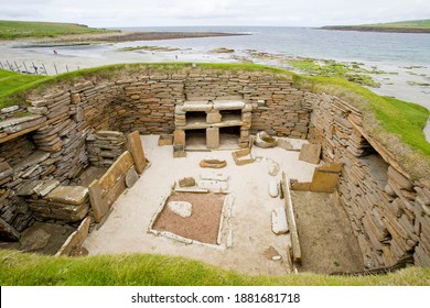 Skara Brae, a stone built Neolithic settlement, located in the Orkney archipelago of Scotland. 3180 BC to 2500 BC. Is Europe's most complete Neolithic village.