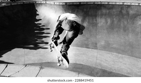 Skate boarder in mid air