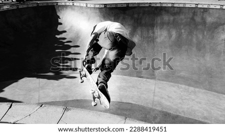 Skate boarder in mid air