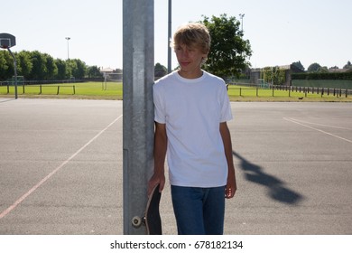 Skate Boarder Portrait In Skate-park