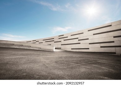 Skate Park With Empty Floor.