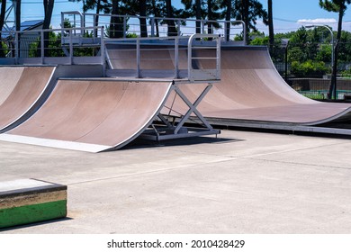 Skate park with various sections