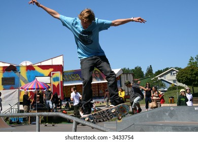 Skateboarder At Kista Open In Sweden