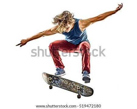 skateboarder young teenager man isolated
