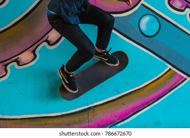 Skateboarding Trick In Asbury Park