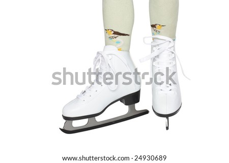 Skates on the child's legs