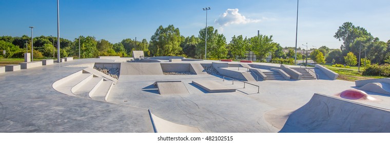 skating skate park skatepark design skateboard skateboarding empty concrete - stock image