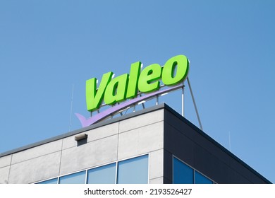 SKAWINA, POLAND - AUGUST 5, 2022: Valeo Logo Sign. French Global Automotive Supplier, Building With Brand Logotype Signboard.