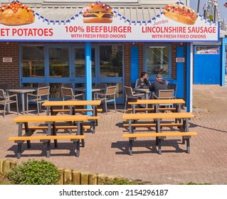 Skegness, Lincolnshire, UK 04 30 2022 Fast Food Diner Frontage