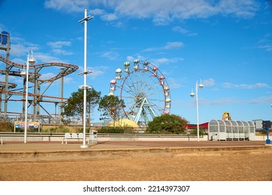 Skegness, UK 10 13 2022 Pleasure Beach Ferris Wheel