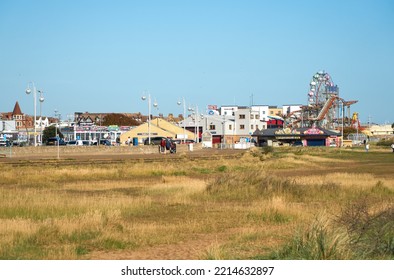 Skegness, UK 10 13 2022 Coastal Pleasure Beach Scene