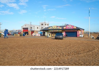 Skegness, UK 10 13 2022 Coastal Pleasure Beach Scene