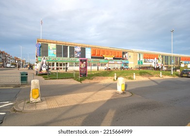 Skegness, UK 10 13 2022 Coastal Town Road And Buildings