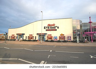 Skegness, UK 10 13 2022 Coastal Town Road And Buildings